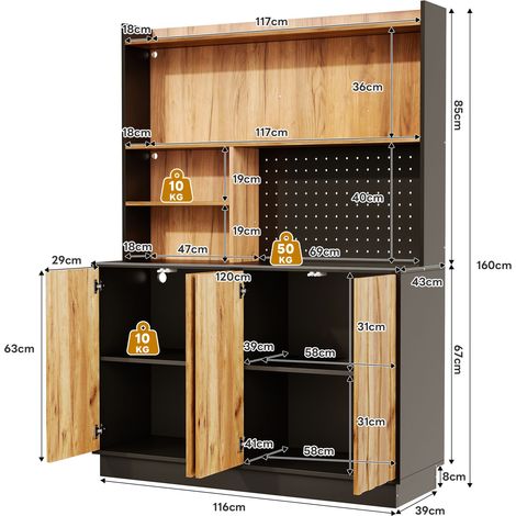 Kleiderschrank aus MDF in Schwarz 120 x 43 x 160 cm HOMAIRE (1/5)