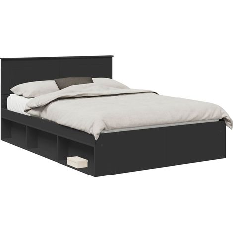 Maison Exclusive - Estructura de cama Negro 150 x 200 cm Madera d