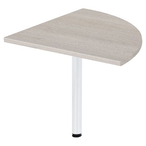 Angle de liaison 90° plateau chêne gris pied tube blanc Essens - Maxiburo