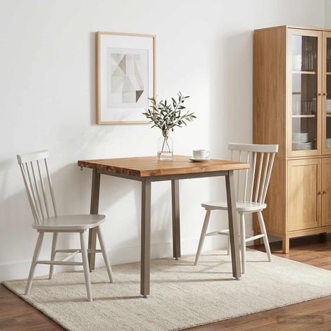 vidaXL 70 x 70 x 75 cm Legno di Acacia Massello Naturale e Caffè (1/5)