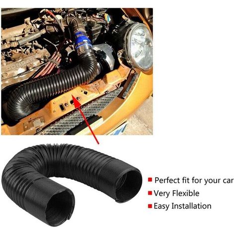 Universal Car Modified Air Intake Flexible Expansion Pipe Conduit Tuyau en plastique 63mm-Crezuo (1/4)