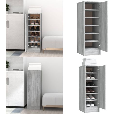 Schuhregal Grau Sonoma 32x35x92 cm Holzwerkstoff - Schuhregal - Schuhschrank - Holzwerkstoffmöbel - Garderobe - Aufbewahrungsbox - Home & Living (1/5)