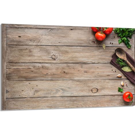 Glas Herdschutzplatte 80x52 Holz (1/5)