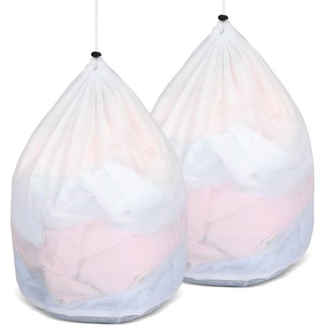 Sac Linge Sale - Lot de 2 - Polyester - Cordon Serrage - Voyage et Rangement - 30 x 40 cm (1/5)