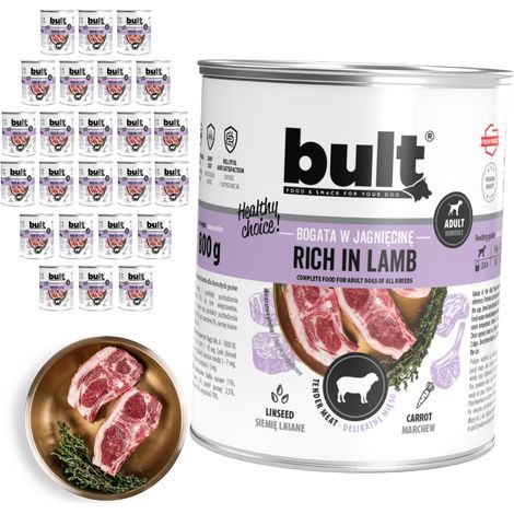Cibo umido per cani BULT, gusto agnello, lattina da 24 x 800 g (1/2)