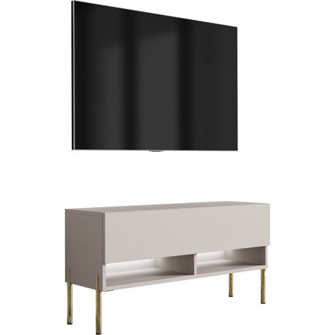 Mobile TV : Cachemire, gambe dritte dorate, LED bianco, 100 × 32 × 52 cm (1/5)