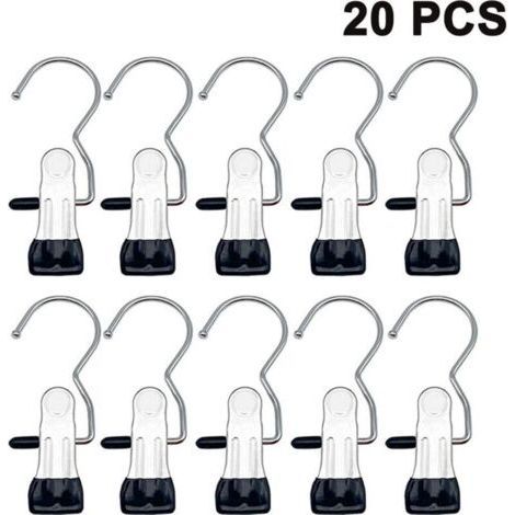 Klammerhaken Stiefelaufhängung, 20 Pièces, Cintre en Métal, Stiefelklammern, Antiglisse, sangle pour bottes, foulards, 11.3 x 4cm (1/5)