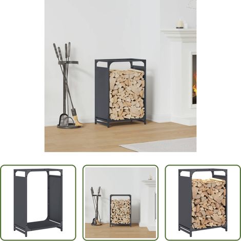 vidaXL Holzhalter - Brennholzregal Anthrazit 44x28x65 cm Kaltgewalzter Stahl (1/5)