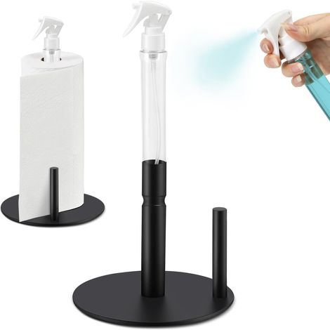 Nouveau produit : Porte-papier toilette vertical avec fonction de pulvérisation, distributeur de désinfectant, accessoire indispensable pour le lavage des mains et le démaquillage dans la cuisine (noi (1/5)