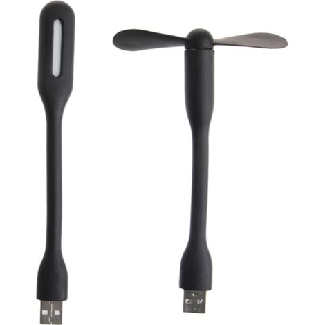 Ventilateur USB flexible et portable, mini ventilateur USB 5V avec lumières LED USB pour batterie externe, ordinateur portable, gadget d'été