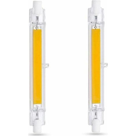 Ampoule LED R7S 118mm 10W Blanc Chaud 3000K, 1000LM, Équivalent Lampe Halogène R7S J118 80W 100W, Non-dimmable, Ampoule R7S 118mm Slim COB LED pour Applique Murale/Lampadaire, lot de 2 [Classe énergét