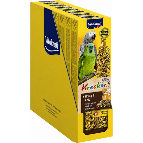 Vitakraft Kräcker für Papageien Honig & Anis 8 x 2 Stück Vogelfutter