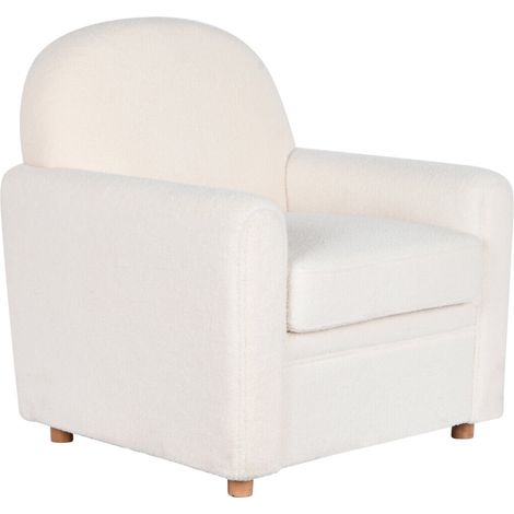 Butaca Poliester Madera 79X72X86 Borreguito Blanco (1/5)