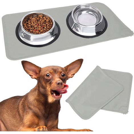TAPPETINO SOTTO CUCCHIAIO TAPPETO IMPERMEABILE ANTISCIVOLO PER CANE GATTO 48 x 30 CM (1/5)