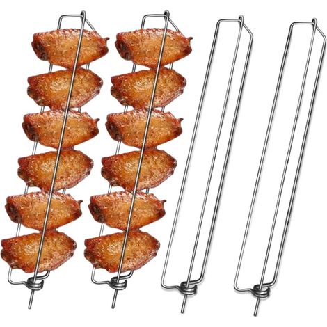 4er-Pack Grill, Grillgabel für Hähnchenflügel, Hähnchenflügelhalter aus Edelstahl