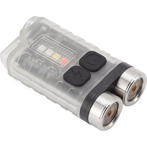 Mini lampe torche porte-clés, lampe torche multifonction rechargeable USB-C, étanche pour l'extérieur, idéale pour le camping, la randonnée, les réparations, lampe torche magnétique portable, blanche. (1/5)