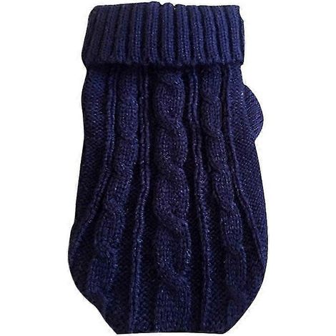 Pulls pour chiens, vêtements d'hiver pour petits chiens, manteau-pull chaud pour chats, vêtements en laine douce pour chiens, veste bleu marine (1/5)