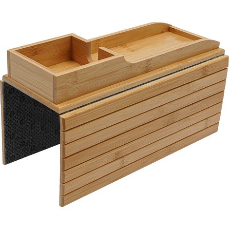 Mensola per bracciolo del divano, realizzata in bambù resistente, design salvaspazio, bambù (1/2)
