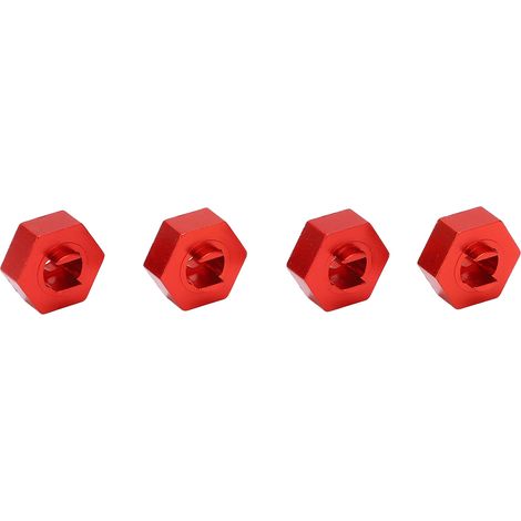 Adaptateur de moyeu hexagone 12mm en alliage d'aluminium pour voiture RC Traxxas LaTrax 1/18 - 4 pièces rouges (1/5)