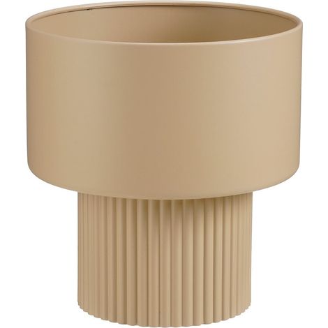 Cache-pot Rond Lux Design Moderne avec Base Striée Brun Clair H33 x Ø31,5 cm - PANGIVO (1/5)