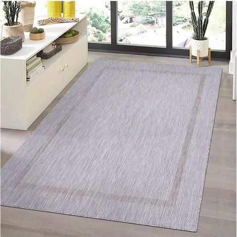Tapis plat intérieur et extérieur contemporain Mirena Argenté 160x230 (1/5)
