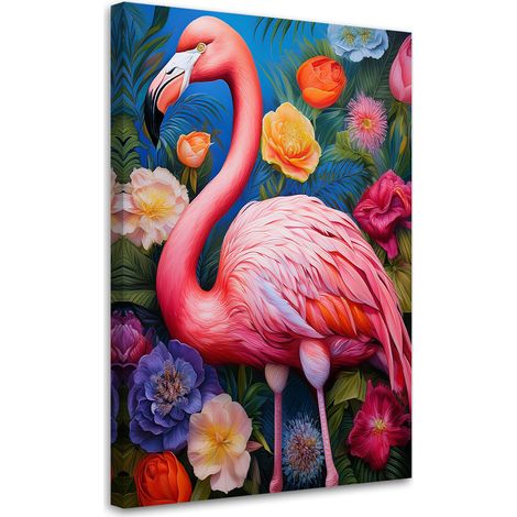 Tableau déco Flamingo Animal Flowers 60x90 (1/5)