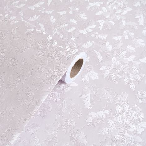 rollo de papel pintado autoadhesivo con estampado damasco 3D y base gruesa no tejida, para paredes y muebles. (1/5)