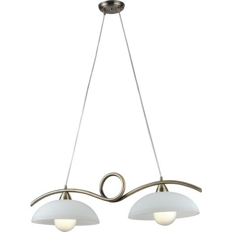 "Sospensione biliardo HALLEY in metallo bronzo con diffusori in vetro" (1/3)