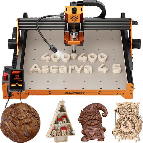 Machine de fraisage CNC, Contrôle par écran tactile, Ingénierie de haute précision, 70W CNC 4 S, Prise EU, 70W (1/2)
