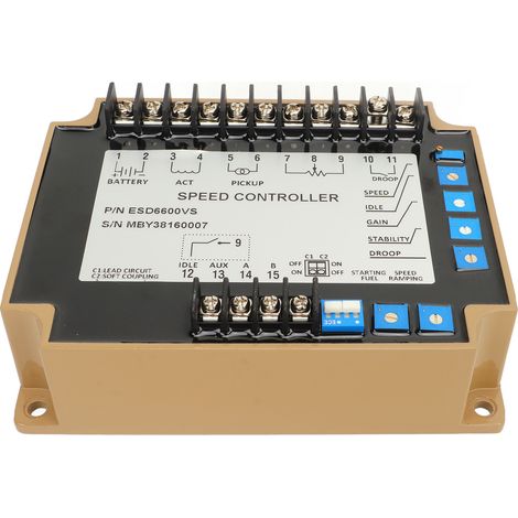 Régulateur de vitesse électronique ESD6600VS avec protection contre l'inversion de polarité pour générateur, contrôleur de vitesse de moteur 12-24 V CC (1/5)