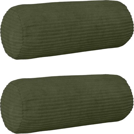 vidaXL Cushion Cover 2 pcs HEERLEN Green 脴 15 x 40 cm Corduroy (1/5)