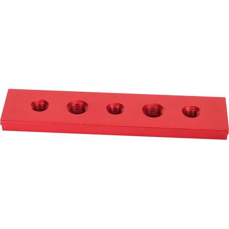 Rail de guidage à rainure en T de 100 mm avec trous, en alliage d'aluminium, pour scie circulaire électrique, fixation d'établi, rouge. (1/5)