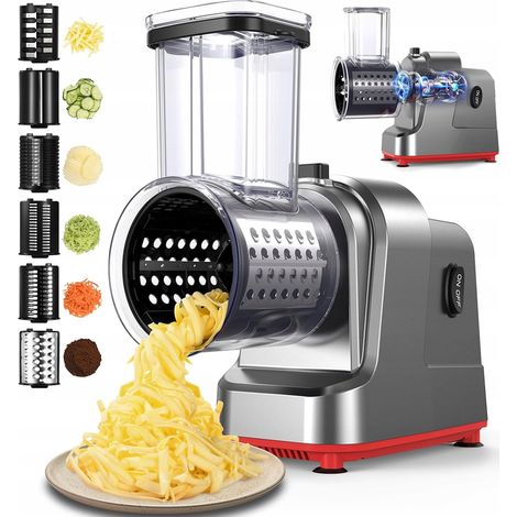Zosudull - Coupe légumes électrique 300W - 5 lames coniques en inox – Découpe précise pour salades et plats - Nettoyage facile