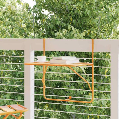 vidaXL Tavolo da Balcone Giallo 60x40 cm in Acciaio