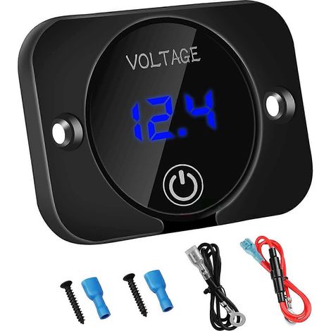 Indicador de voltaje de 12 V con interruptor de contacto, pantalla digital, panel voltímetro impermeable DC12V 24V para barcos, camiones, ATV y UTV. (1/5)
