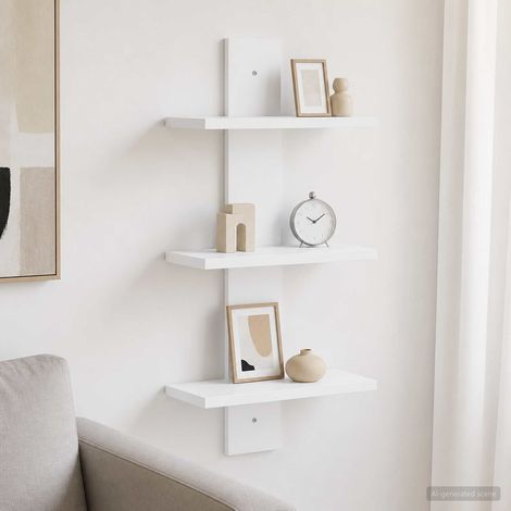 vidaXL Estante de pared Blanco 30 x 13.5 x 64.5 cm (1/5)