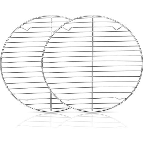 Lot de 2 Grilles de refroidissement, Acier inoxydable, Rondes 27 cm, Pour pâtisserie (1/5)