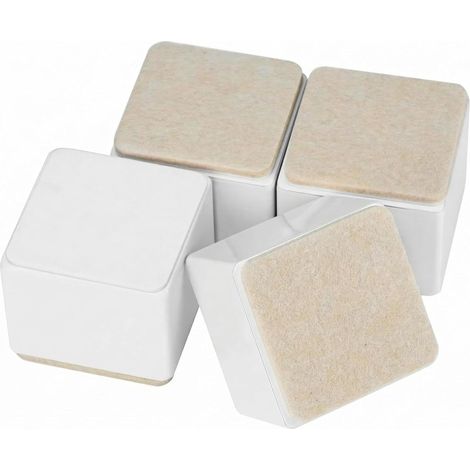 4 PCS rehausseurs de lit de 50 mm, en Acier au Carbone, rehausseurs de Meubles Autocollants de 60 mm de diamètre, supporte 500 kg/Pied, Blanc (1/5)