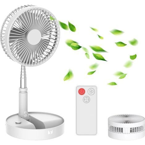 Ventilateur de table silencieux 32–40 dB – Télécommande – Batterie rechargeable 7200 mAh – 4 vitesses – Angle de rotation 185° (1/5)