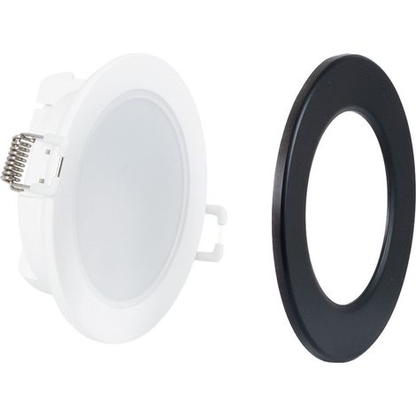 Kit Spot encastrable extérieur 5W - IP65 - 4000K + Collerette - Blanc Neutre - Noir mat