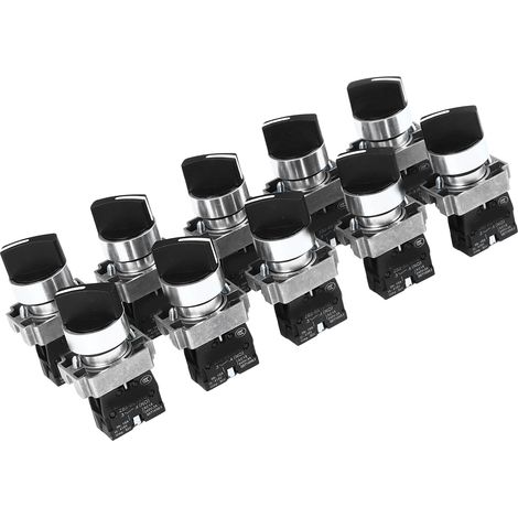 Lot de 10 interrupteurs rotatifs XB2 à 3 positions avec verrouillage automatique pour outils électriques, véhicules et lampes (240 V CA). (1/5)