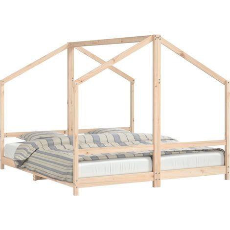 vidaXL Giroletto per Bambini 2x(90x200) cm in Legno Massello di Pino (1/5)