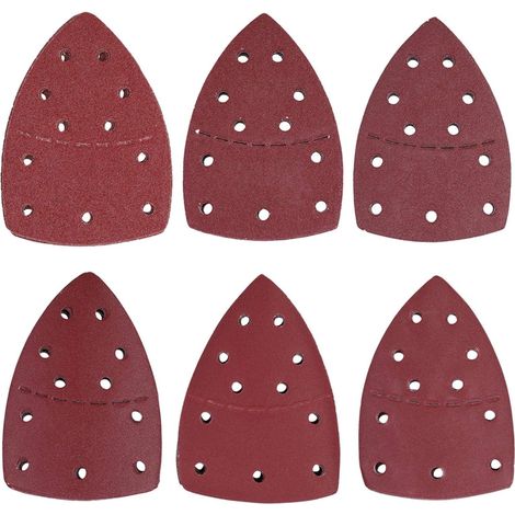 YMYNY 60 pièces papier de verre de souris, 11 trous de papier de ponceuse de détail feuilles de ponçage de papier abrasif de paume séparées 140x140x100mm(120Grit) (1/5)
