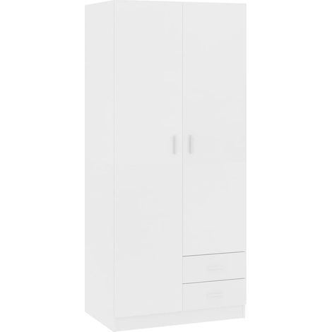 Garde-robe,Armoire Blanc 80x52x180 cm Bois d’ingénierie CFW53803 (1/5)