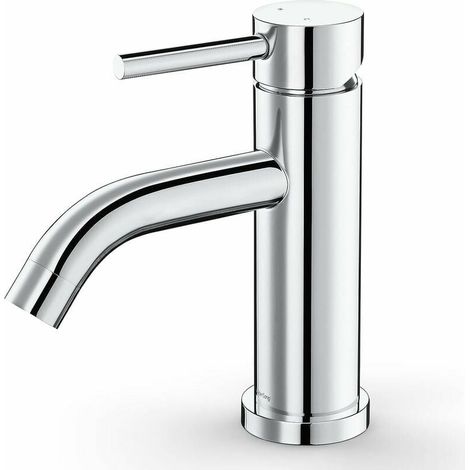 Chrom-Edelstahl-Badezimmerarmatur, Warm- und Kaltwasser-Mischbatterie, einfach zu installieren, Maße Höhe 18,5 cm, Länge 19,3 cm. (1/5)