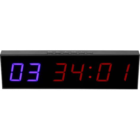 Minuteur d'entraînement pour salle de sport avec compte à rebours LED 6 bits, télécommande, écran 4,6 cm (1,8 pouce), alimentation AC110240V, prise UE (1/5)