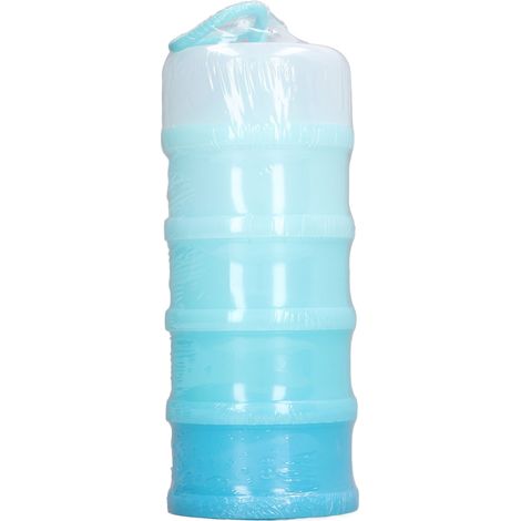 Distributeur de lait en poudre portable 3 couches, récipient de rangement pour collations et voyages extérieurs, bleu. (1/5)