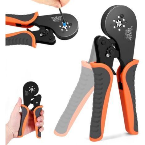 Lot de pinces à sertir 0,08-16 mm² - Ferrules d'extrémité de fil - Pliers de sertissage hexagonaux - Pour connecteurs isolés, non isolés et à sertir (1/5)