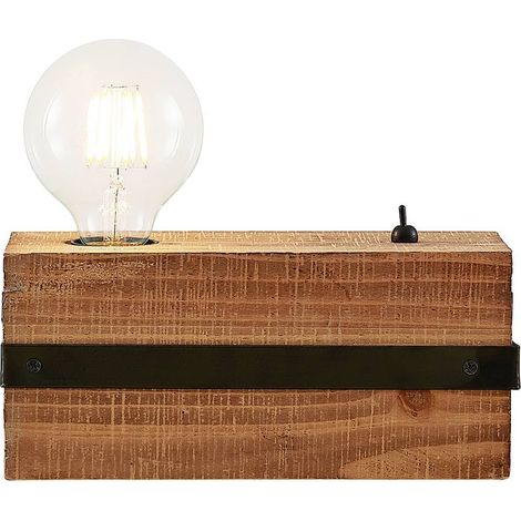 Table Lamp 'Sverina' made of Wood for Living Room & Dining Room