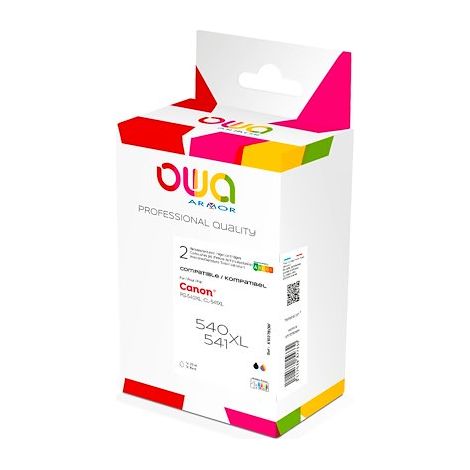Pack cartouche Owa compatible Canon PG540XL-CL541XL couleurs pour imprimante jet d'encre (1/5)